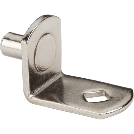 Hardware Resources Bright Nickel 5 mm Pin Angled Shelf Support with 3/4" Arm and Diamond Hole 1710BN